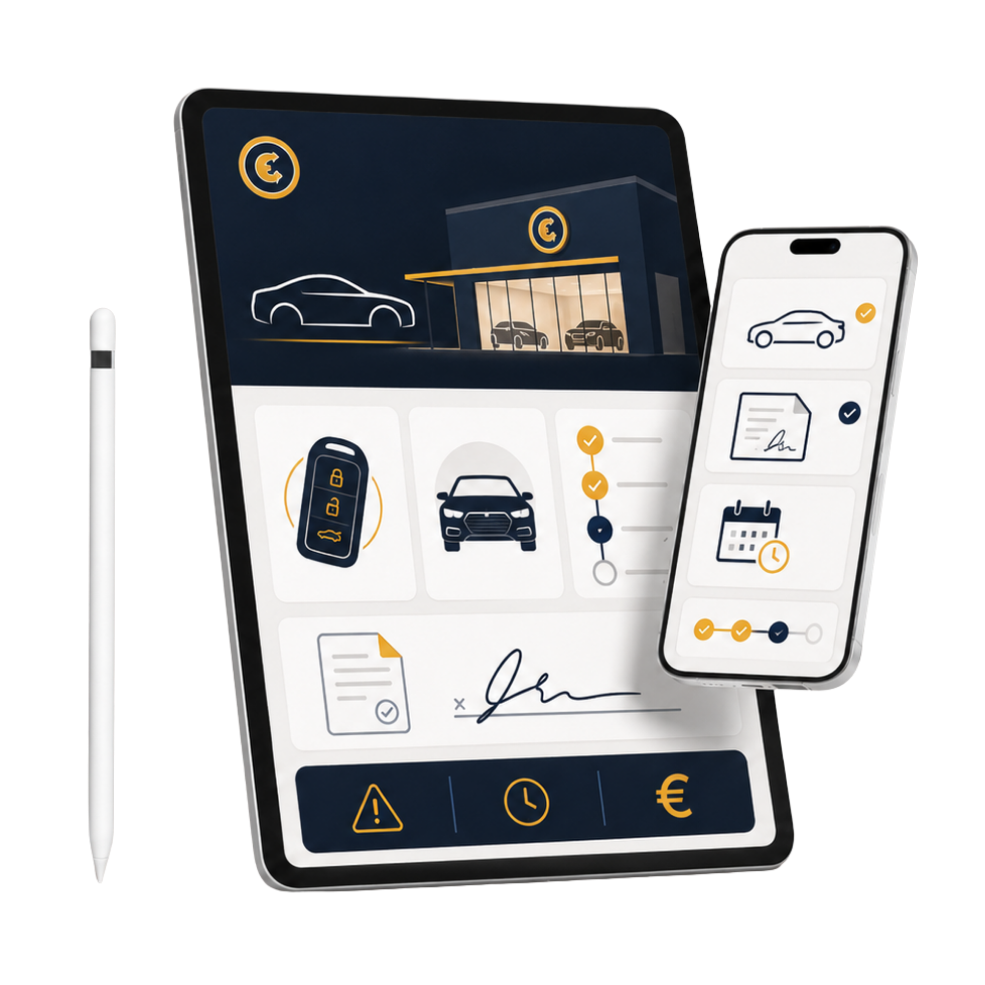 Kvalifikovaný elektronický podpis kúpnej zmluvy na auto v autosalóne cez tablet a mobil.